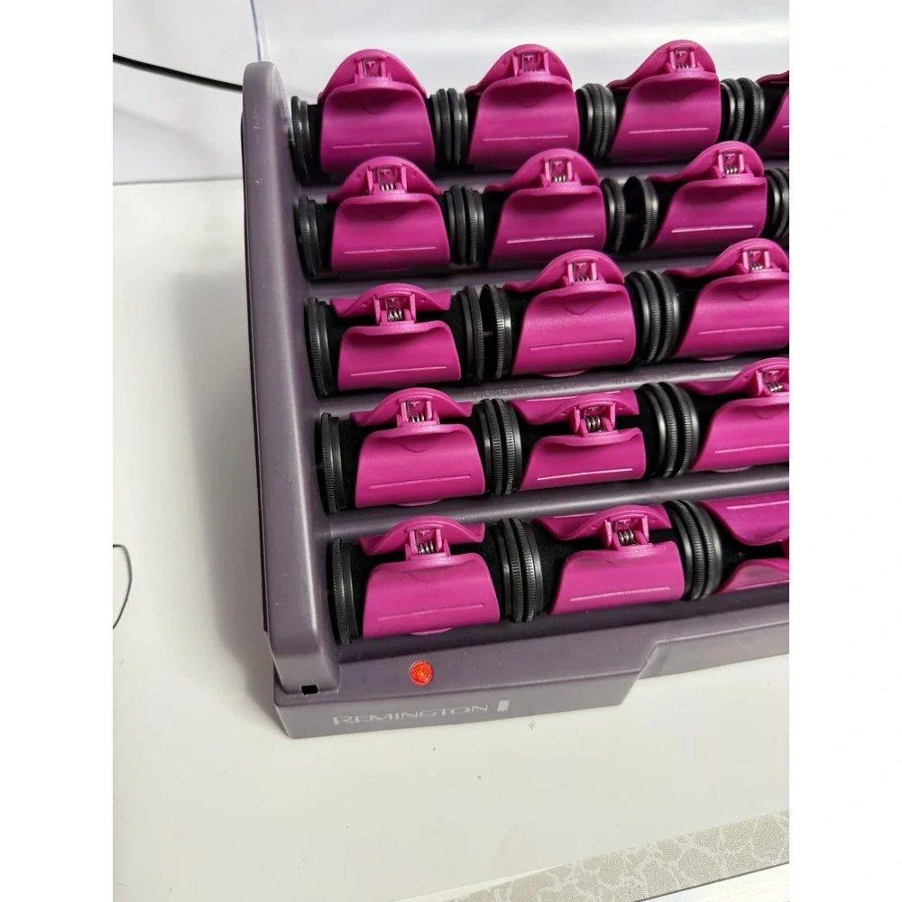 Remington H9096 Set of 20 Velvet Heated Electric Hair Rollers w/Clips WORKS K-1